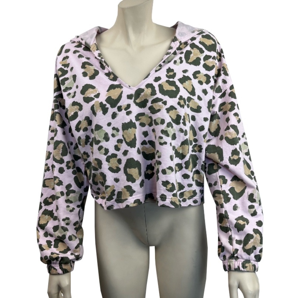 Show Me Your Mumu Kit‎ Hoodie Cheetah Sister Cropped Sweatshirt